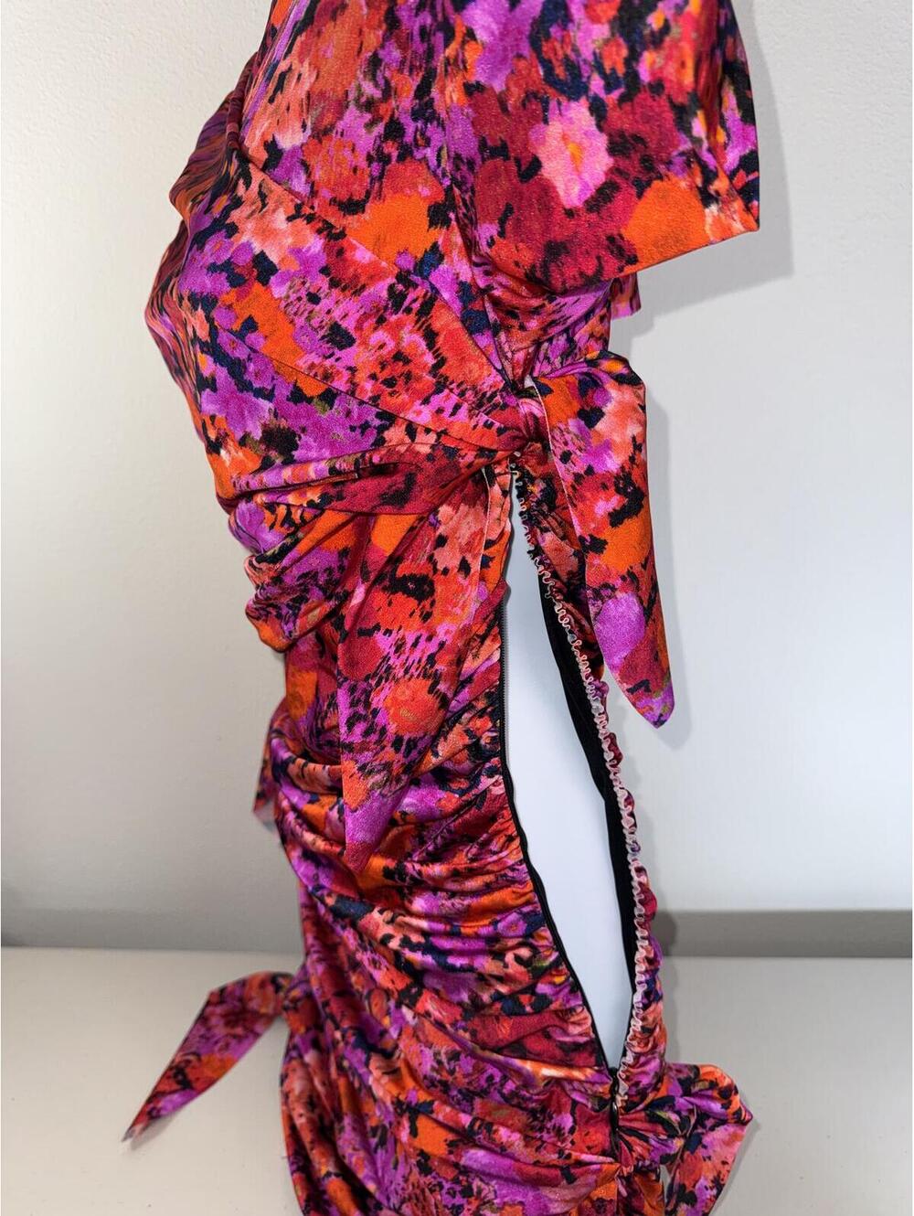 $990 NWT Philosophy Di Lorenzo Serafini Floral Ruched Mini Dress Medium 6 42 - Picture 9 of 9
